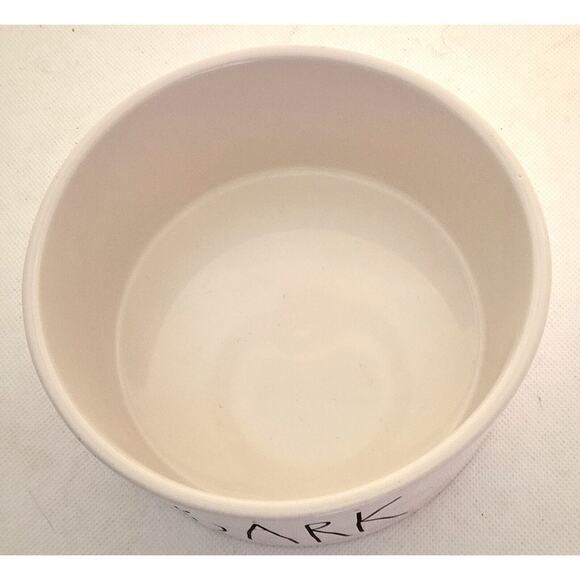 DOG BOWL-RAE DUNN-"Bark"-Ceramic-Light Cream-6" Diameter-2.75" High - Picture 4 of 10